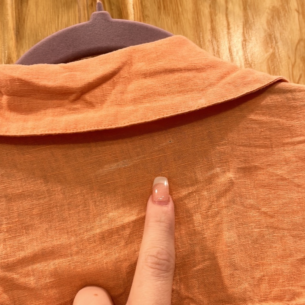 YFB Young Fabulous & Broke Women's Orange Button-Up Linen Dress - Picture 8 of 9